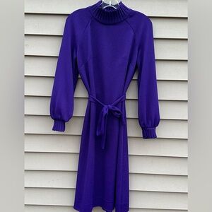 Vintage purple tight dress balloon sleeves M/L